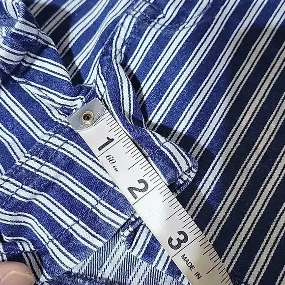 American Eagle High-Rise Shortie Striped Blue White Womens Size 8 NWT - Picture 9 of 10